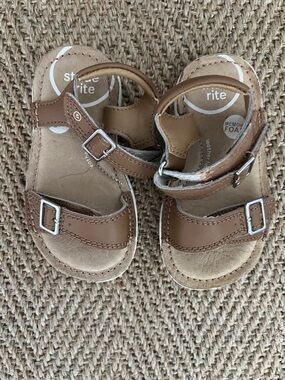 Stride Rite Tan Buckle Toddler Sandals